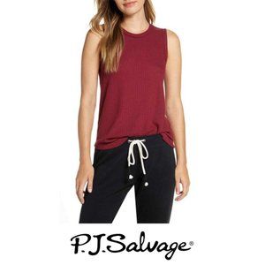 P.J. SALVAGE Basic Tank Top Thermal Waffle Knit, Size XS